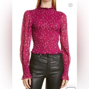 Rag & Bone Kayden Floral Smocked Bodice Blouse